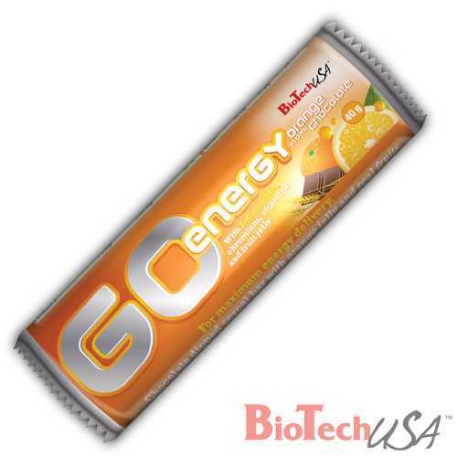 BioTech GO ENERGY BAR 40G  narancs - étcsokoládé bevonattal Biotech