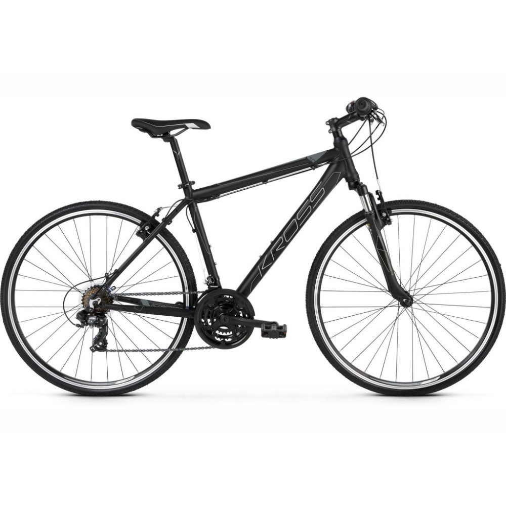 Cross kerékpár Kross Evado 1.0 28" - 2023  fekete/grafit  L (21'') Kross