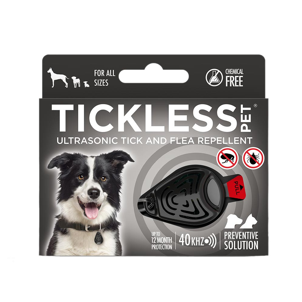 Ultrahangos bolha- és kullancsriasztó Tickless Pet állatoknak  fekete Tickless