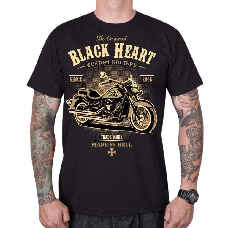Póló BLACK HEART Harley  fekete  L Black heart