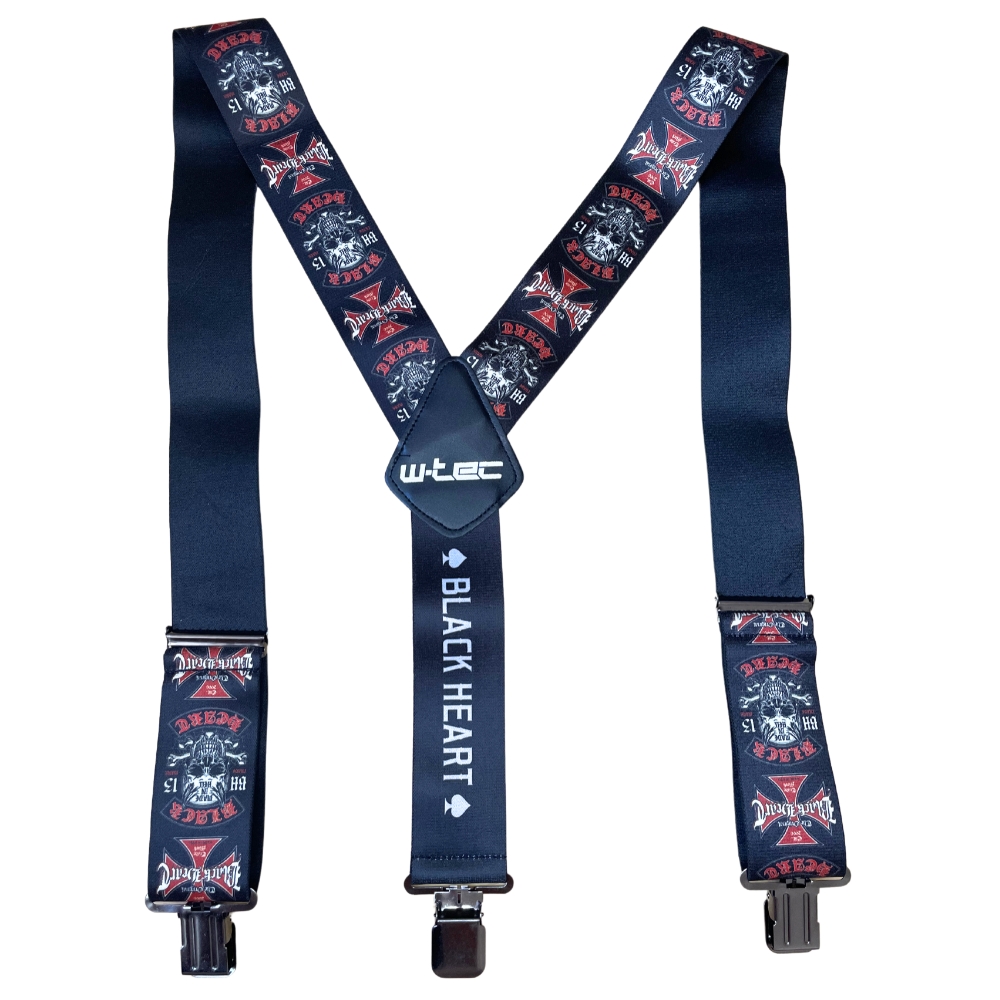 Nadrágtartó W-TEC Black Heart Suspenders  Kereszt Koponya W-tec black heart