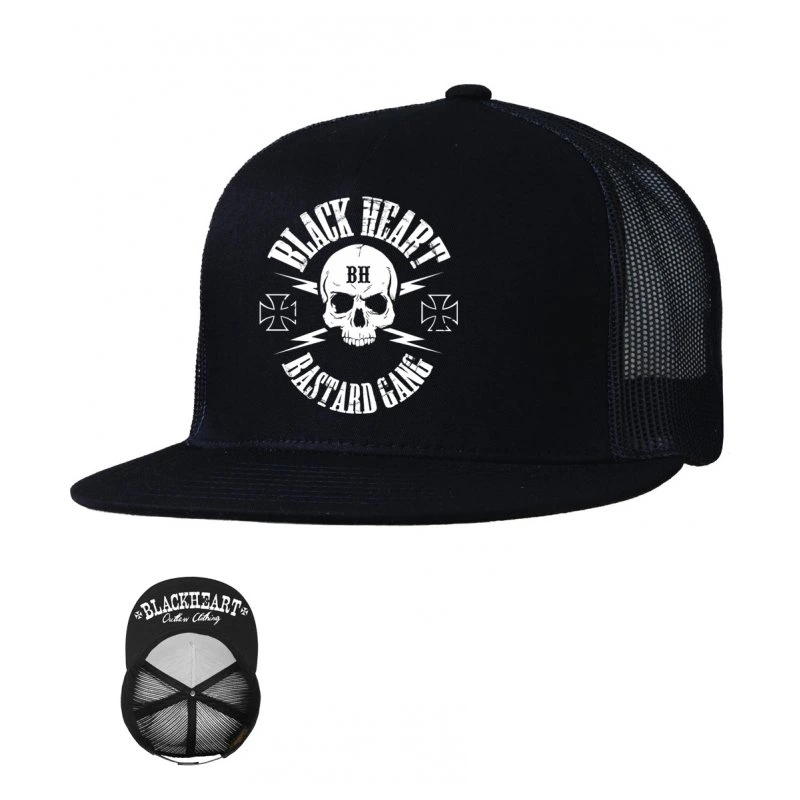 Snapback sapka BLACK HEART Bastard Skull Trucker  fekete Black heart