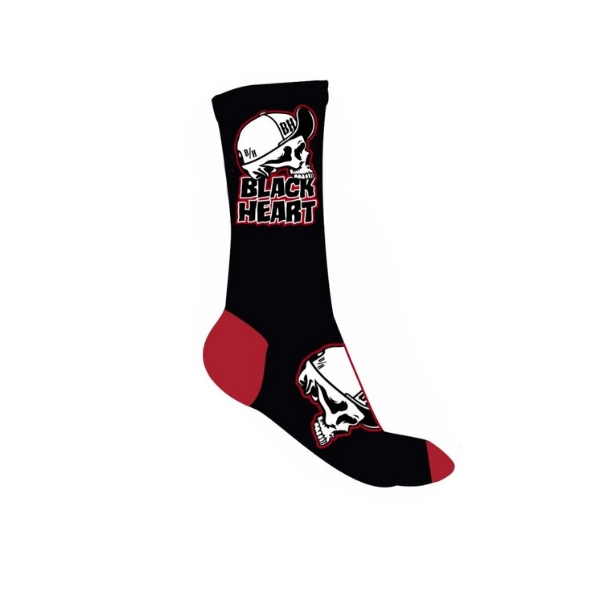 Zokni BLACK HEART Cap Skull Socks  fehér-fekete-piros  10-11 Black heart