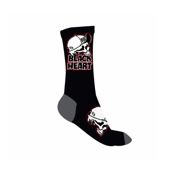 Zokni BLACK HEART Cap Skull Socks  szürke-fekete  8-9 Black heart