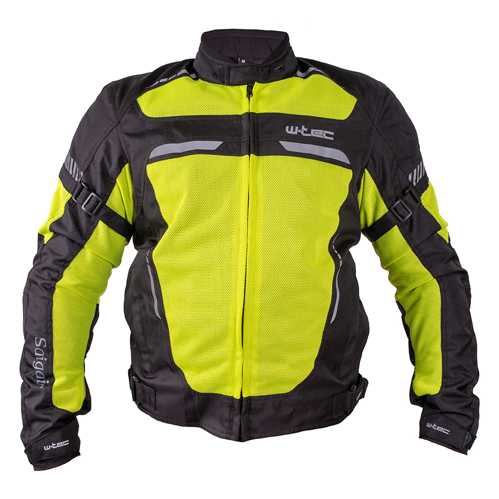 Nyári motoros kabát  W-TEC Saigair  Fluo Sárga-Fekete  XXL bővített W-tec