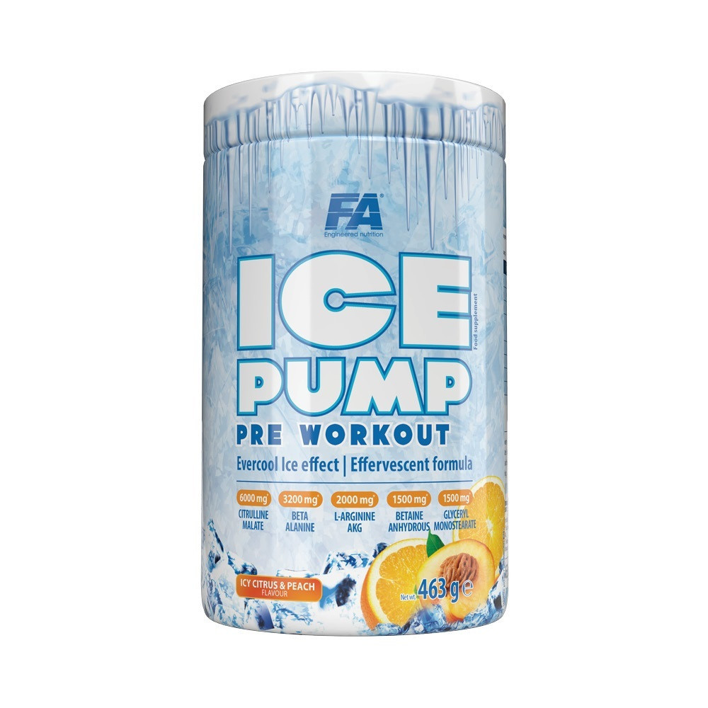 FA ICE Pump Pre workout 463g Icy citrusapeach  bogyós fröccs Nutrend