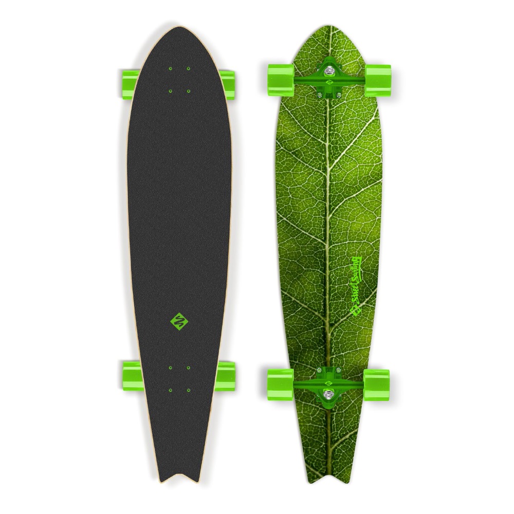 Longboard Street Surfing Fishtail - The Leaf 42"  zöld Street surfing