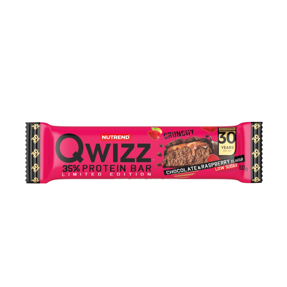 Protein szelet Nutrend Qwizz Protein Bar 60g  csokoládé+málna Nutrend